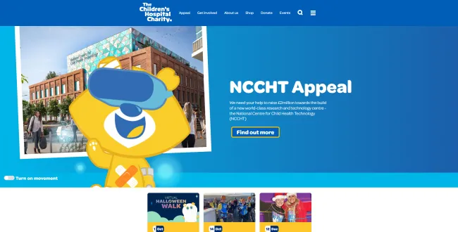 Screenshot of The Children's Hospital Charity website