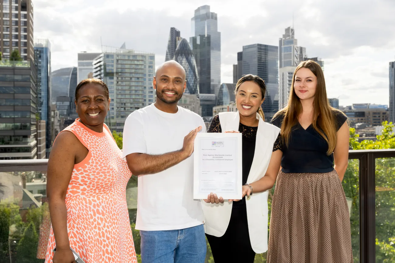 FOUR AGENCY WORLDWIDE ACHIEVES LEVEL 2 DISABILITY CONFIDENT EMPLOYER STATUS