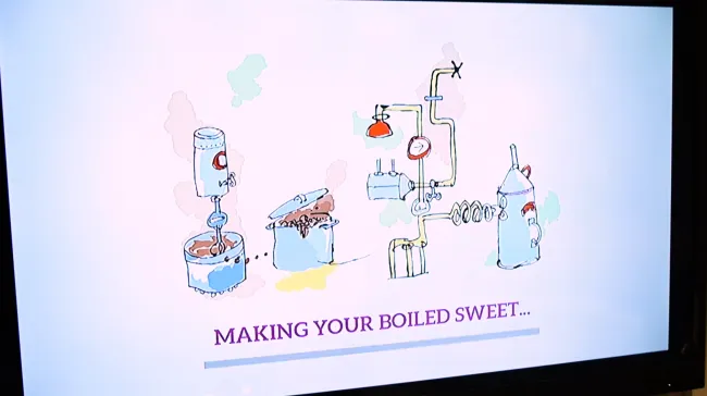 The sweet machine making a boiled sweet