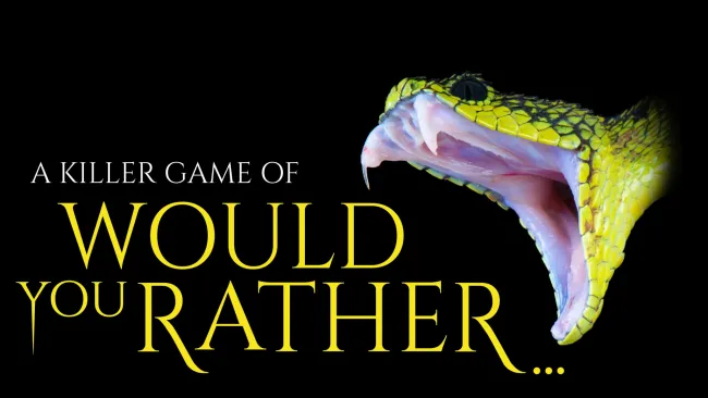 A screenshot of the title screen of the Would You Rather game for NHM