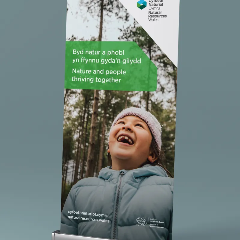 Natural Resources Wales roll-up banner (portrait)